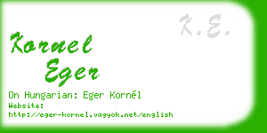kornel eger business card