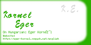 kornel eger business card